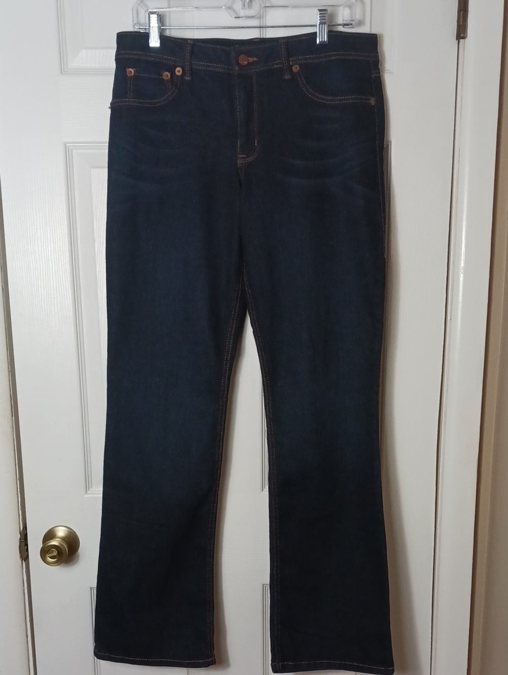 a.n.a Boot Cut Dark Wash Embroidered Pockets Stretch Jeans Cotton Blend Size 12